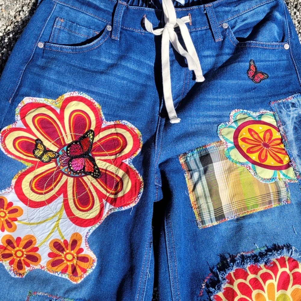 Womens Custom Handcrafted Patchwork Jeans By Thre… - image 6